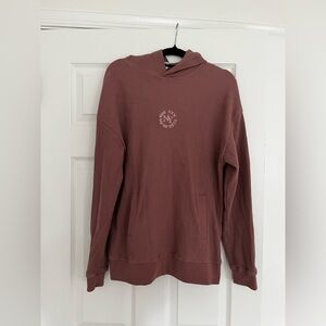 Zara Mauve Cotton Waffle Textured Knit New York Hoodie, size small